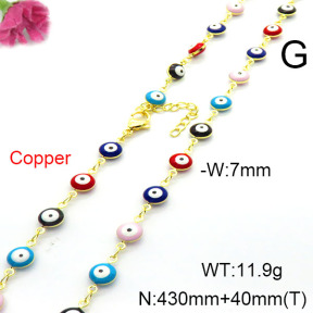 Fashion Copper Necklace  F6N300845bbov-L002