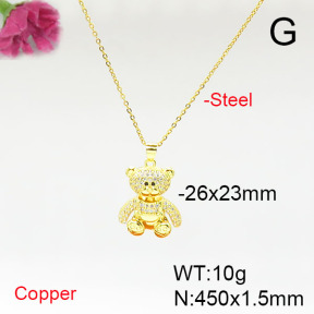 Fashion Copper Necklace  F6N405579bbov-L017