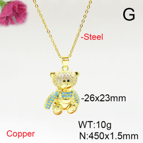 Fashion Copper Necklace  F6N405581bbov-L017