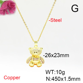 Fashion Copper Necklace  F6N405582bbov-L017
