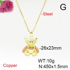 Fashion Copper Necklace  F6N405584bbov-L017