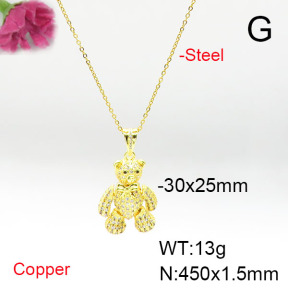 Fashion Copper Necklace  F6N405585bbov-L017