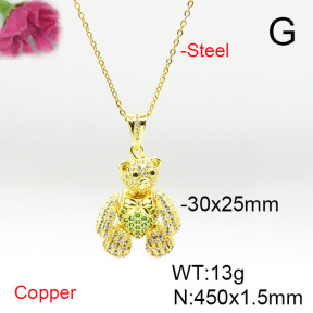 Fashion Copper Necklace  F6N405586bbov-L017
