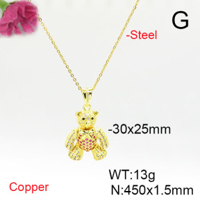 Fashion Copper Necklace  F6N405587bbov-L017