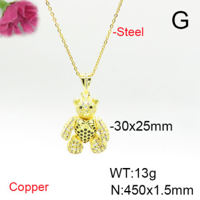Fashion Copper Necklace  F6N405588bbov-L017