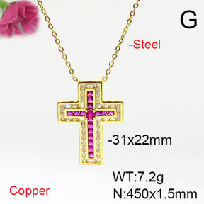 Fashion Copper Necklace  F6N405631bbov-L017