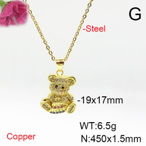Fashion Copper Necklace  F6N405633bbov-L017