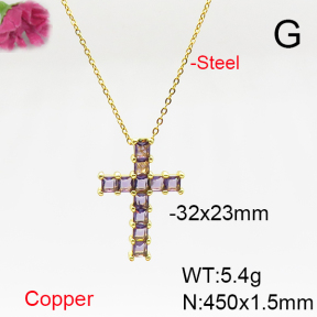 Fashion Copper Necklace  F6N405726ablb-L017