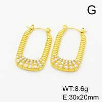 Stainless Steel Earrings  Plastic Imitation Pearls,Handmade Polished  6E4003730vhkb-066