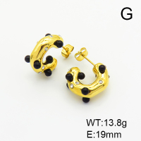 Stainless Steel Earrings  Agate & Czech Stones,Handmade Polished  6E4003733bhia-066