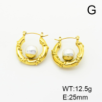 Stainless Steel Earrings  Shell Beads,Handmade Polished  6E4003761vhkb-066
