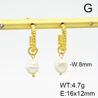 Stainless Steel Earrings  Cultured Freshwater Pearls,Handmade Polished  6E4003769bhia-066
