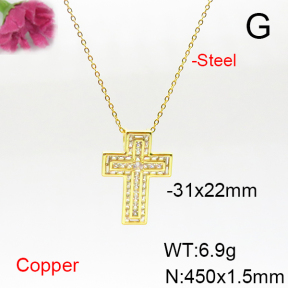 Fashion Copper Necklace  F6N405749bbov-L017
