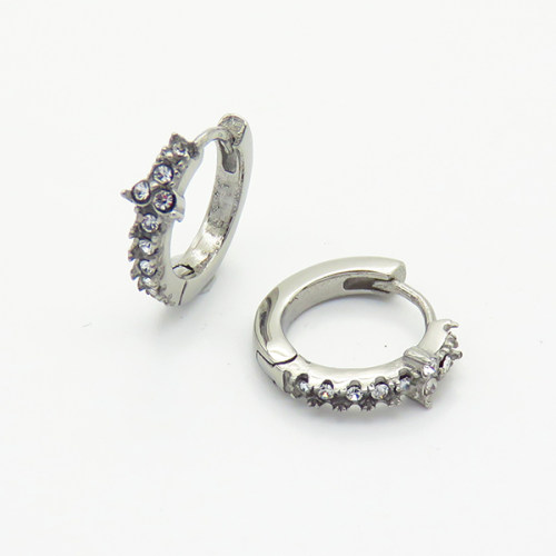 Stainless Steel Earrings  Czech Stones,Handmade Polished  WT:2.3g  E:15mm  6E4003780vhkb-700