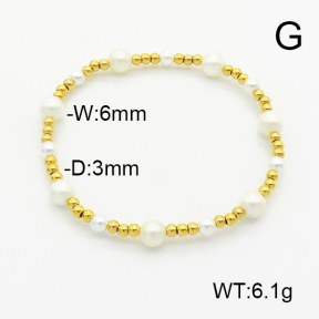 Stainless Steel Bracelet  Shell Beads  6B4002585bhva-908