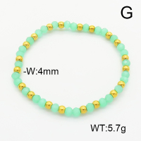 Stainless Steel Bracelet  Glass Beads  6B4002616aajl-908
