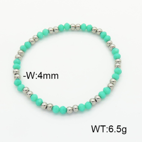 Stainless Steel Bracelet  Glass Beads  6B4002620avja-908
