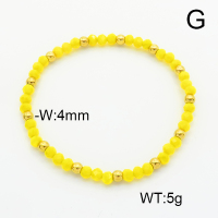 Stainless Steel Bracelet  Glass Beads  6B4002622aajl-908