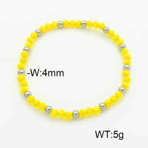 Stainless Steel Bracelet  Glass Beads  6B4002623avja-908