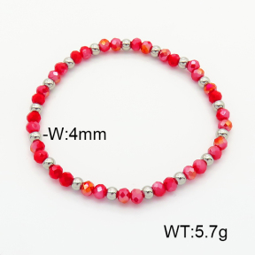 Stainless Steel Bracelet  Glass Beads  6B4002626avja-908