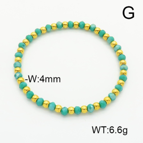 Stainless Steel Bracelet  Glass Beads  6B4002628aajl-908