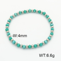 Stainless Steel Bracelet  Glass Beads  6B4002629avja-908