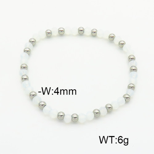 Stainless Steel Bracelet  Glass Beads  6B4002632avja-908