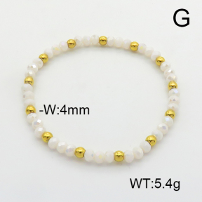 Stainless Steel Bracelet  Glass Beads  6B4002637aajl-908