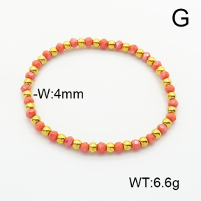 Stainless Steel Bracelet  Glass Beads  6B4002643aajl-908