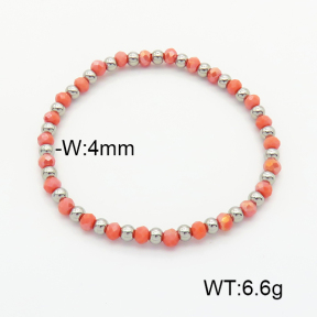 Stainless Steel Bracelet  Glass Beads  6B4002644avja-908