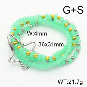 Stainless Steel Bracelet  Glass Beads  6B4002648ahlv-908