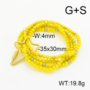 Stainless Steel Bracelet  Glass Beads  6B4002654ahlv-908