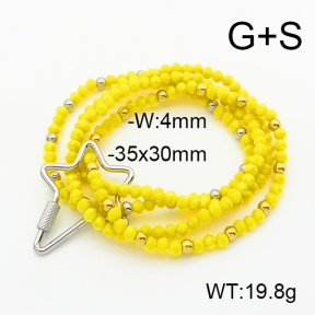 Stainless Steel Bracelet  Glass Beads  6B4002655vhkb-908