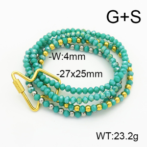 Stainless Steel Bracelet  Glass Beads  6B4002662ahlv-908
