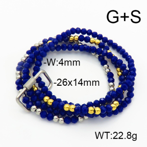 Stainless Steel Bracelet  Glass Beads  6B4002679vhkb-908