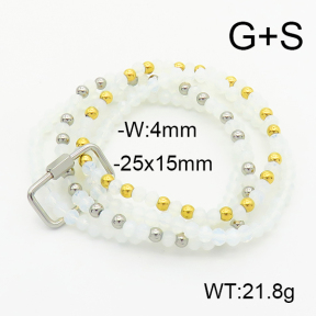 Stainless Steel Bracelet  Glass Beads  6B4002683vhkb-908