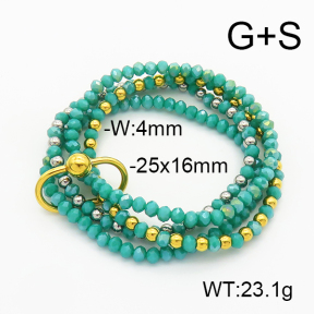 Stainless Steel Bracelet  Glass Beads  6B4002690ahlv-908