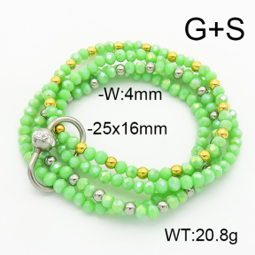 Stainless Steel Bracelet  Czech Stones & Glass Beads  6B4002695ahlv-908