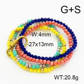 Stainless Steel Bracelet  Glass Beads  6B4002700ahlv-908