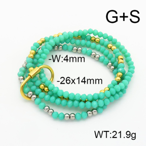 Stainless Steel Bracelet  Glass Beads  6B4002702ahlv-908