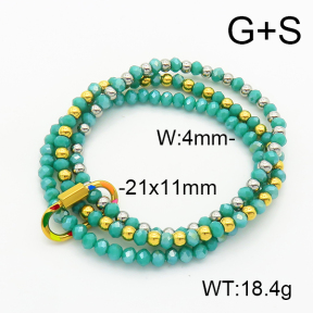 Stainless Steel Bracelet  Enamel & Glass Beads  6B4002726ahjb-908