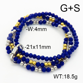 Stainless Steel Bracelet  Glass Beads  6B4002731vhha-908