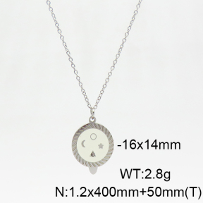Stainless Steel Necklace  Enamel & Czech Stones  6N3001527ablb-908