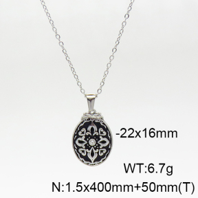 Stainless Steel Necklace  Enamel  Polished 6N3001533bvpl-G037