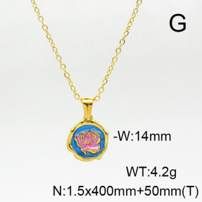 Stainless Steel Necklace  Enamel  Polished 6N3001536bvpl-G037