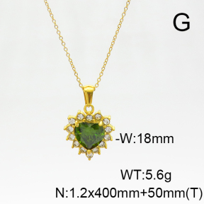 Stainless Steel Necklace  Zircon & Czech Stones  6N4003951vhkb-908