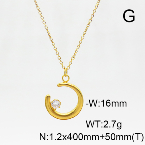 Stainless Steel Necklace  Zircon  6N4003953bbov-908