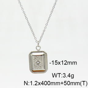 Stainless Steel Necklace  Czech Stones  6N4003956bbml-908