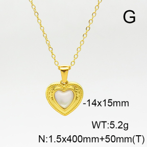 Stainless Steel Necklace  Shell  6N4003961bvpl-G037