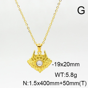 Stainless Steel Necklace  Shell  6N4003970bhbl-G037